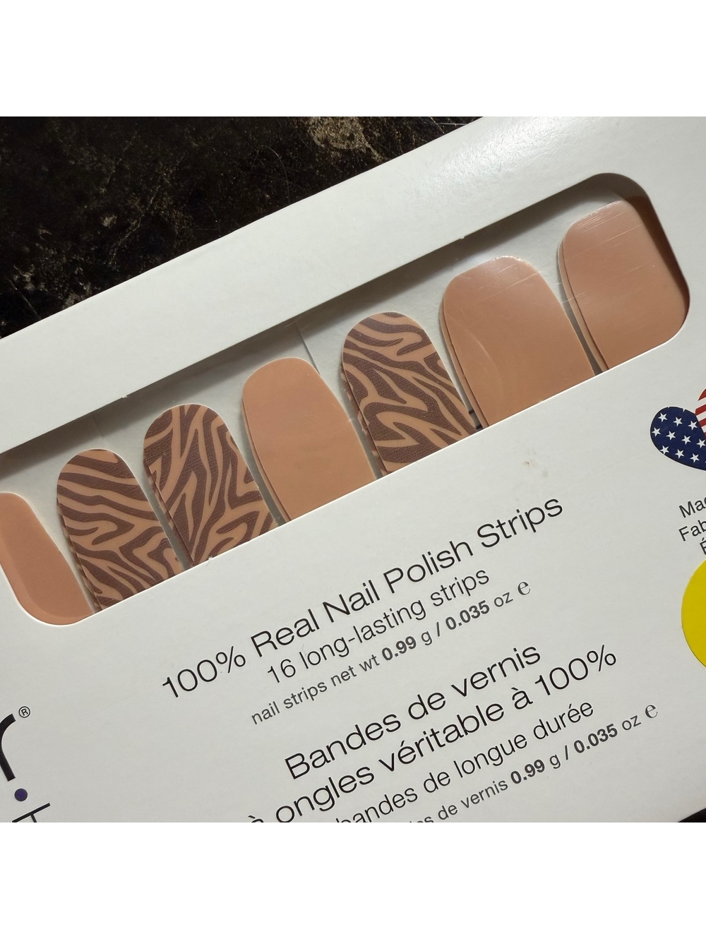 Color Street "All Wild Up" nude zebra print nail polish strips